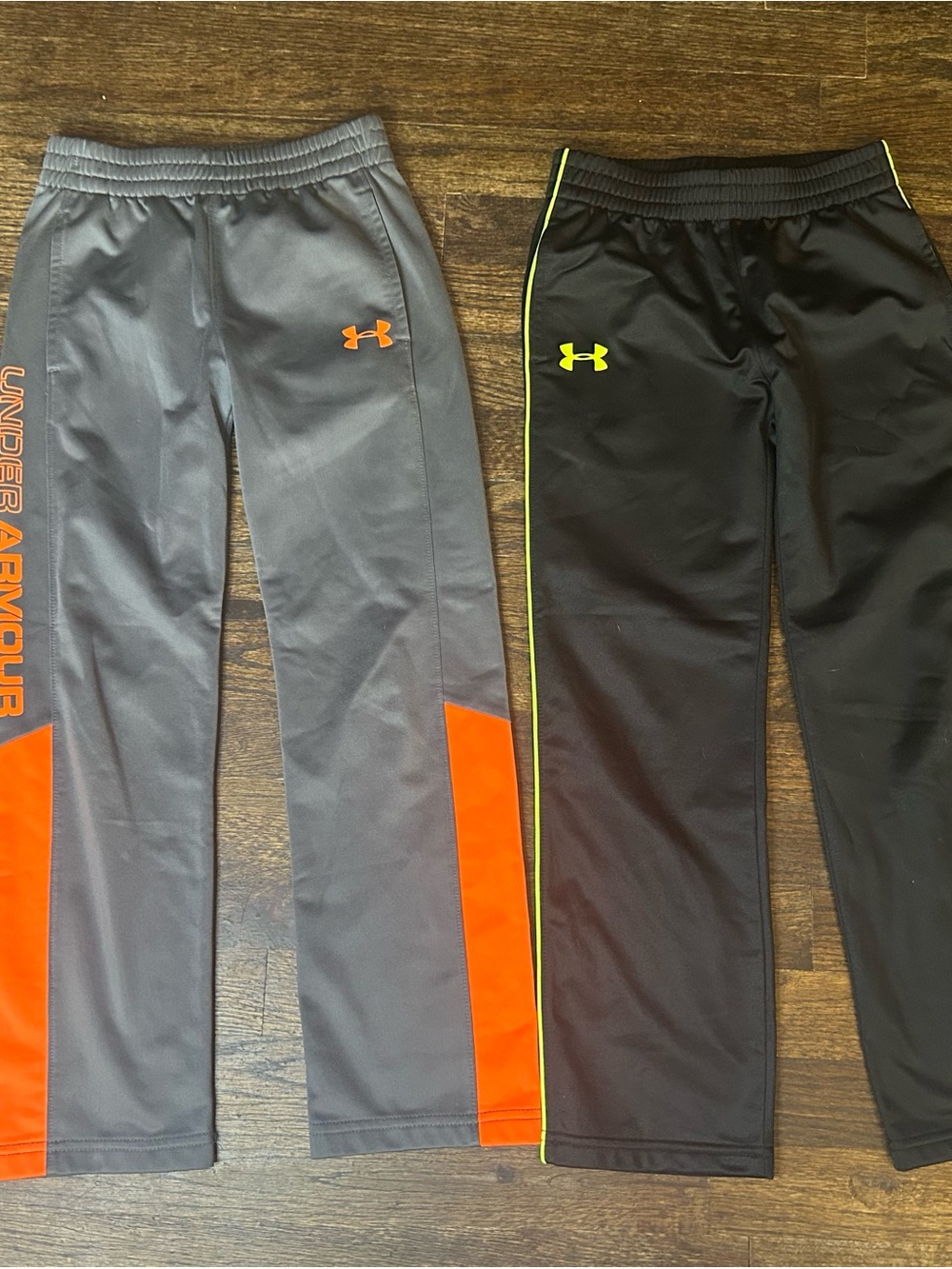 Under Armour Kids Joggers - Gray with Orange & Black with Neon Yellow